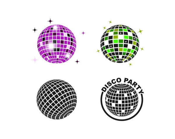 Disco Ball Ikon Vektor Illusztráció Design Sablon — Stock Vector