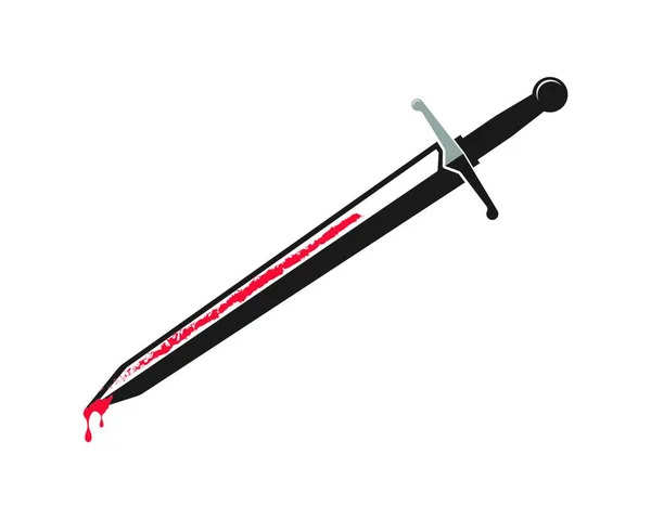 Espada Com Modelo Desenho Ilustração Vetorial Sangue —  Vetores de Stock