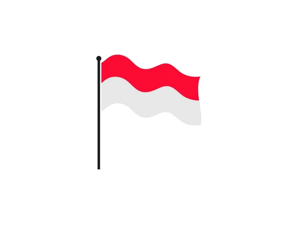 インドネシアの国旗ベクトルのアイコンイラストデザイン — ストックベクタ