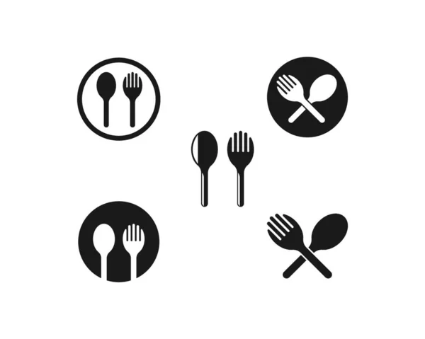 Fork Spoon Logo Icon Vector Illustration Template — Stock Vector