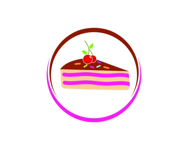 ケーキロゴベクトルイラストテンプレート — ストックベクタ