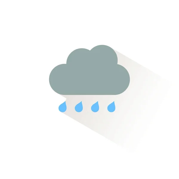 Nube Gotas Lluvia Icono Color Aislado Tiempo Glifo Vector Ilustración — Vector de stock