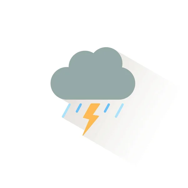 Tempestade Chuva Forte Ícone Cor Isolado Ilustração Vetor Glifo Meteorológico — Vetor de Stock