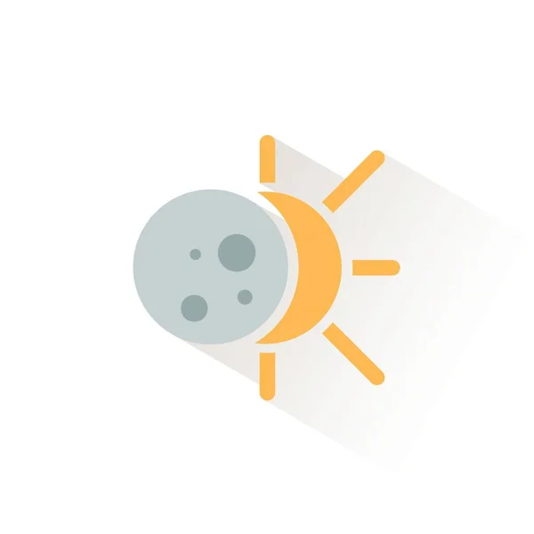 Éclipse Solaire Icône Couleur Isolée Illustration Vectorielle Glyphe Météorologique — Image vectorielle