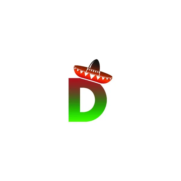 Letter Mexicaanse Hoed Concept Ontwerp Illustratie — Stockvector