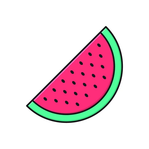 Wassermelone Scheibe Symbol Vektor Illustration Design — Stockvektor