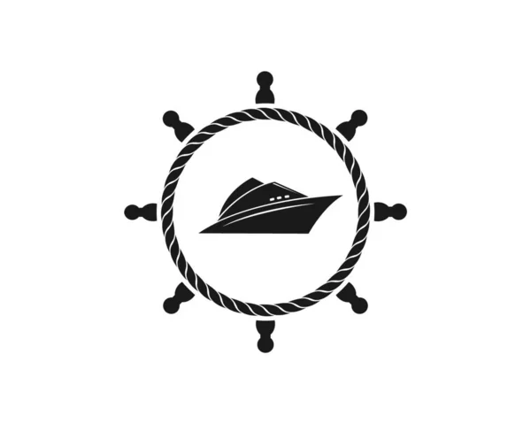 Icona Del Logo Vettoriale Nautico Disegno Illustrazione Marittima — Vettoriale Stock