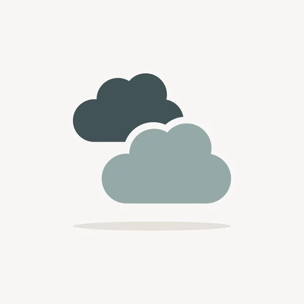Σύννεφα Συννεφιά Χρώμα Εικονίδιο Σκιά Εικονογράφηση Διανύσματος Καιρού Glyph — Διανυσματικό Αρχείο