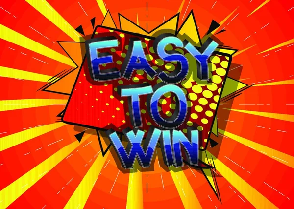 Easy Win Képregény Stílusú Rajzfilm Szavak Elvont Színes Képregény Háttér — Stock Vector