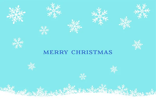 Рождественская Открытка Красивыми Снежинками Голубом Фоне — стоковый вектор