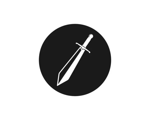 Zwaard Logo Pictogram Vector Illustratie Ontwerpsjabloon — Stockvector