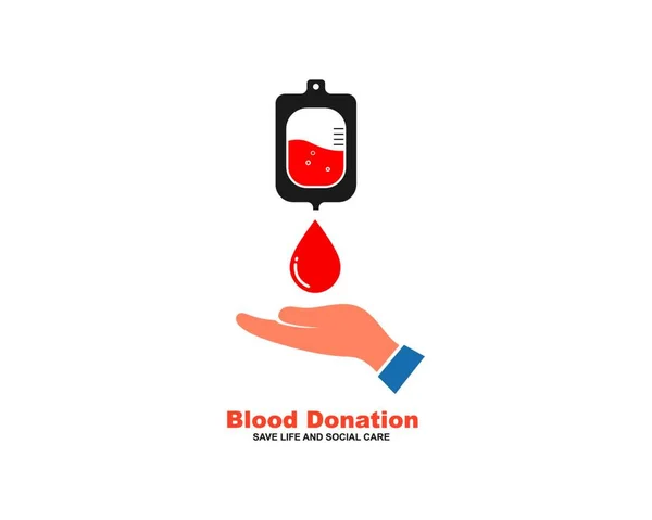 Bloed Donatie Pictogram Vector Illustratie — Stockvector