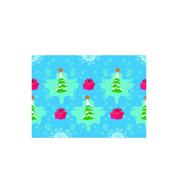 Karácsonyfa Hópelyhekkel Hóval — Stock Vector