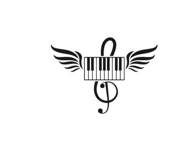 Piyano Simgesi Vektör Illüstrasyon Tasarım Şablonu — Stok Vektör