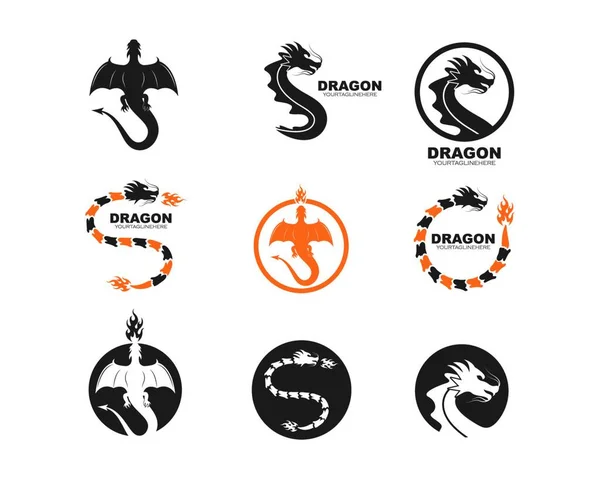 Dragon Logo Symbol Vorlage Vektor Illustration — Stockvektor