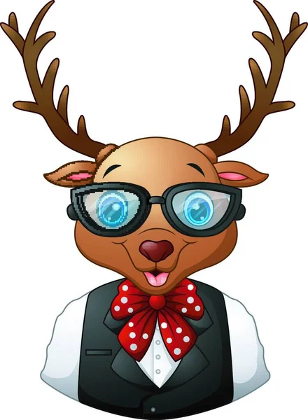 Ilustracja Wektorowa Hipster Deer Ubrany Okulary Przeciwsłoneczne — Wektor stockowy
