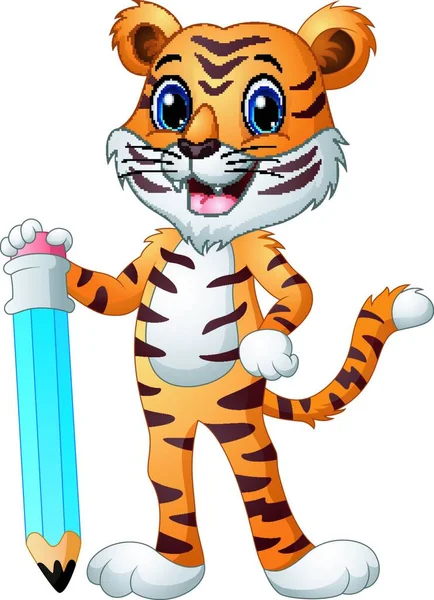 vetor ilustração do engraçado tigre desenho animado. Educação papel jogos  para crianças. Cortar fora e colagem 23831220 Vetor no Vecteezy