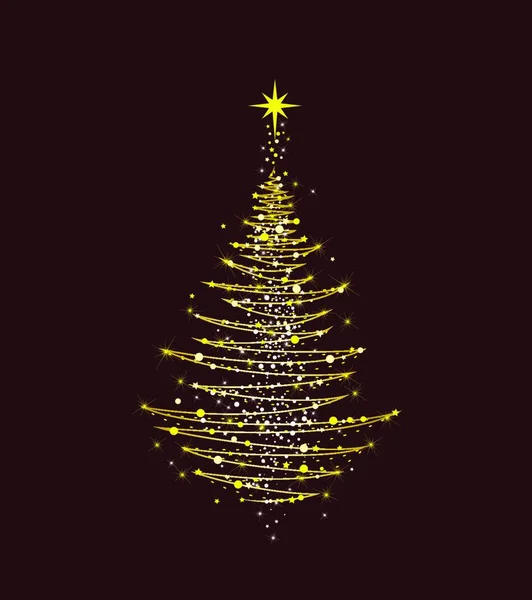 Χριστουγεννιάτικο Δέντρο Ένα Αστέρι Σκούρο Κόκκινο Φόντο Αφηρημένο Χριστουγεννιάτικο Δέντρο — Διανυσματικό Αρχείο