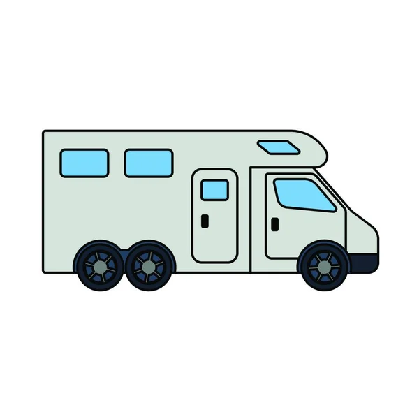 Ikon Camping Familie Campingvogn Bil Redigerbar Kontur Med Farve Fyld – Stock-vektor