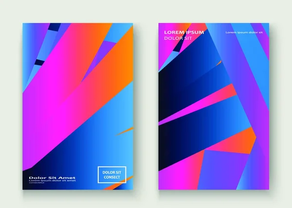 Minimale Cover Set Ontwerp Vector Illustratie Neon Wazig Roze Blauw — Stockvector