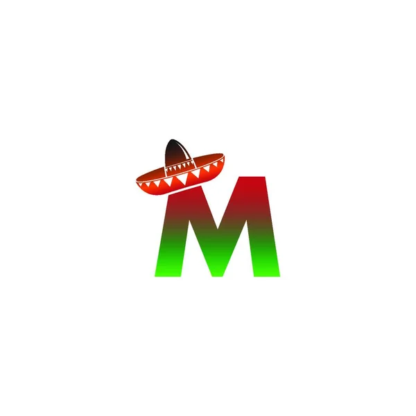 Buchstabe Mexikanischen Hut Konzept Design Illustration Stockvektor