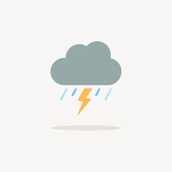 Storm Heavy Rain Color Icon Shadow Weather Glyph Vector Illustration — Stock Vector