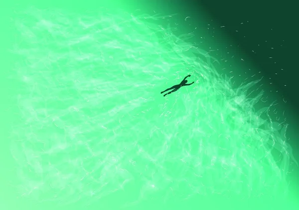 Vue Sous Marine Une Belle Plage Tropicale Avec Grand Requin — Image vectorielle