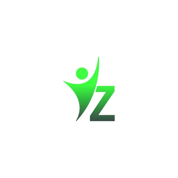 Letter Icoon Logo Met Abstrac Sucsess Man Voorop Alfabet Logo — Stockvector
