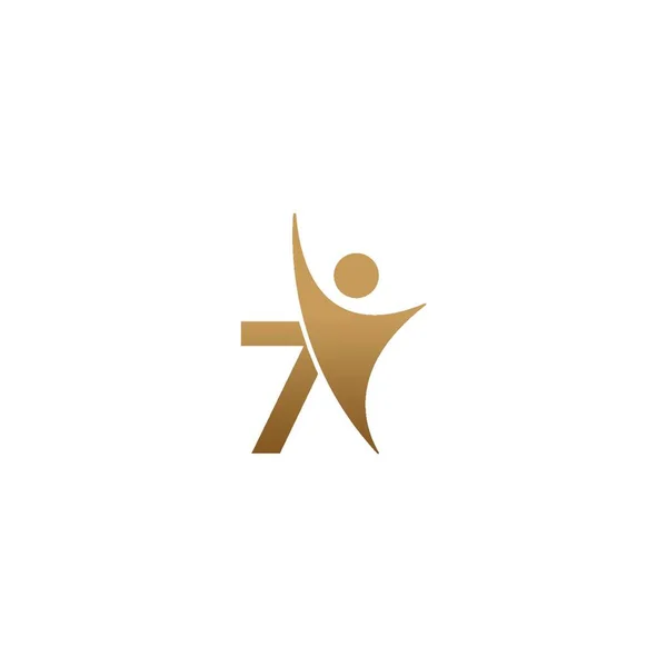 Αριθμός Εικονίδιο Λογότυπο Abstrac Success Άνθρωπος Μπροστά Αλφάβητο Λογότυπο Εικονίδιο — Διανυσματικό Αρχείο