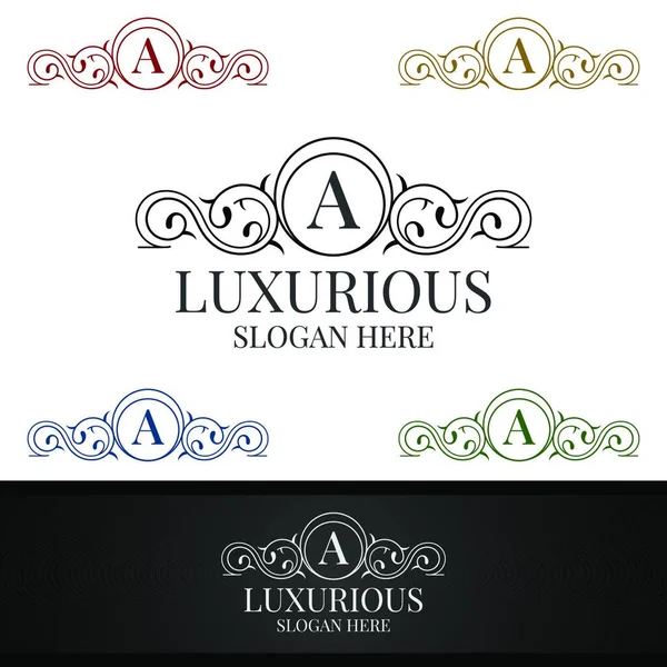 Luxuriöses Königliches Logo Für Schmuck Hochzeit Hotel Oder Modedesign — Stockvektor