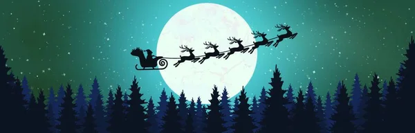 Eps Archivo Vectorial Que Muestra Una Silueta Santa Claus Con — Vector de stock