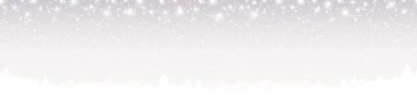 Eps Vector File Showing Seamless Christmas Panorama Header Fall Snow — Stock Vector