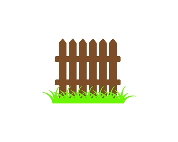 Fence Icon Logo Vector Illustration Design Template — Stock Vector