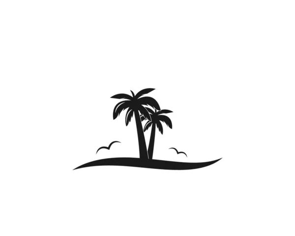 Εικονίδιο Palm Tree Του Καλοκαιριού Και Ταξιδιωτικό Λογότυπο Διανυσματική Απεικόνιση — Διανυσματικό Αρχείο