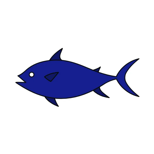 Ilustrasi Vektor Ikon Ikan - Stok Vektor