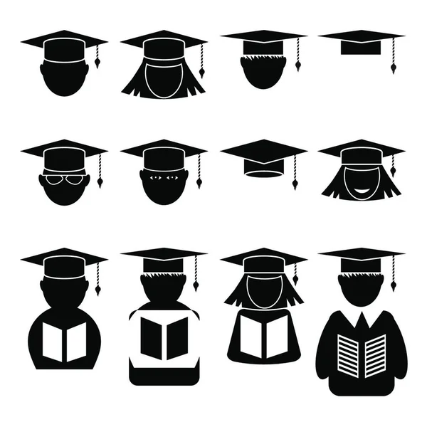 Student Icon Set Isolated on White Background.