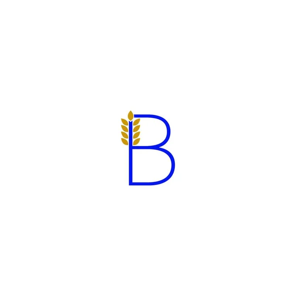 Písmeno Kombinaci Obrázkem Loga Pšenice — Stockový vektor
