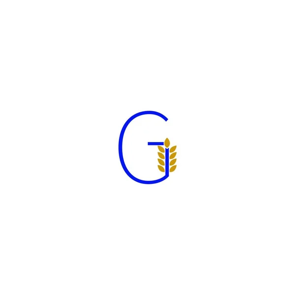 字母G与小麦图标标识设计说明相结合 — 图库矢量图片