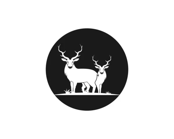 鹿のイラストアイコンベクトルデザインテンプレート — ストックベクタ