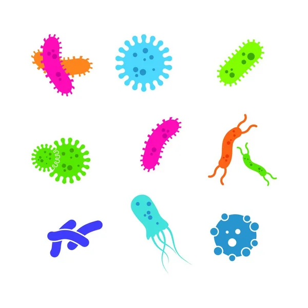 Virus Bacterias Icono Vector Ilustración Diseño Plantilla — Archivo Imágenes Vectoriales