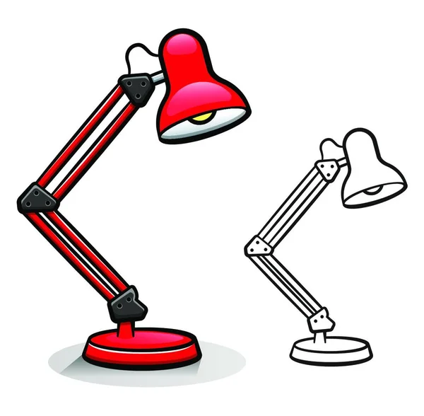 Vektorillustration Der Bürotischlampe Cartoon — Stockvektor