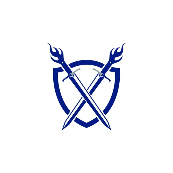 Меч Логотип Значок Векторна Ілюстрація Шаблон Дизайну — стоковий вектор