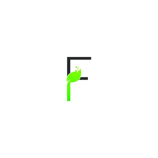 Letter Logo Blad Digitaal Icoon Ontwerp Concept Vector — Stockvector