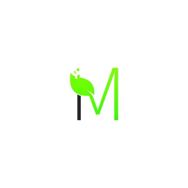 Carta Logotipo Folha Vetor Conceito Design Ícone Digital — Vetor de Stock