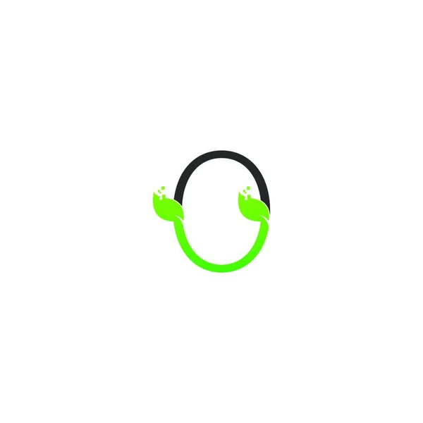 Brev Logo Blad Digital Ikon Design Koncept Vektor — Stock vektor
