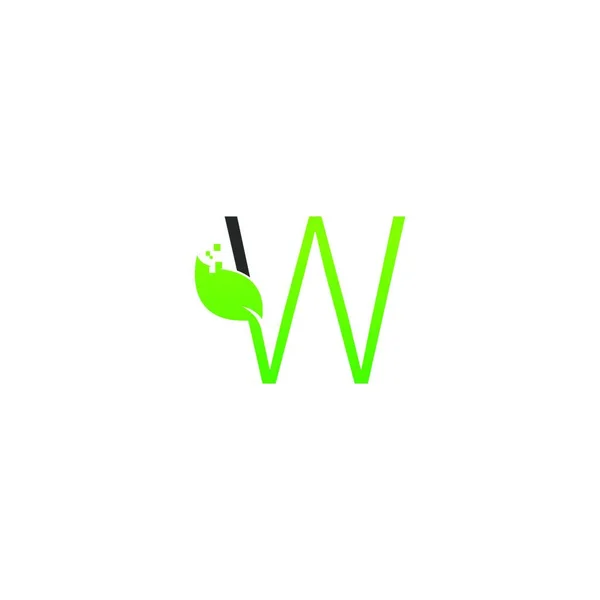 Carta Logotipo Folha Vetor Conceito Design Ícone Digital —  Vetores de Stock