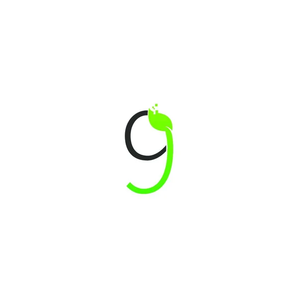 Nummer Logo Blad Digitaal Icoon Ontwerp Concept Vector — Stockvector