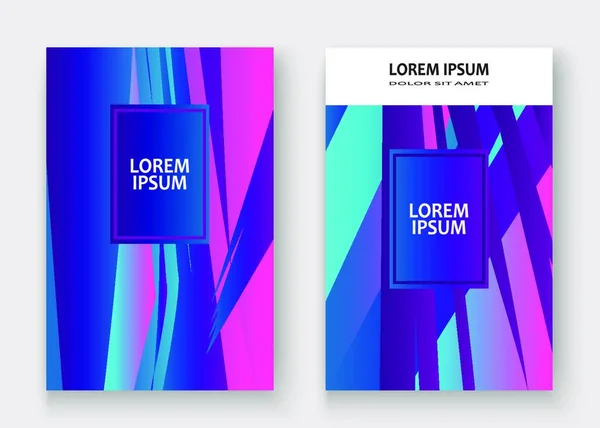 Barevné Pruhované Čáry Vzor Geometrický Tvar Pozadí Creative Cover Set — Stockový vektor