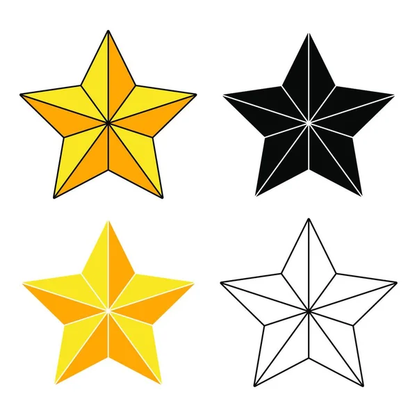 Ikona Zlaté Hvězdy Bílém Pozadí Zlaté Sváteční Světlo Kolekce Vánoční — Stockový vektor