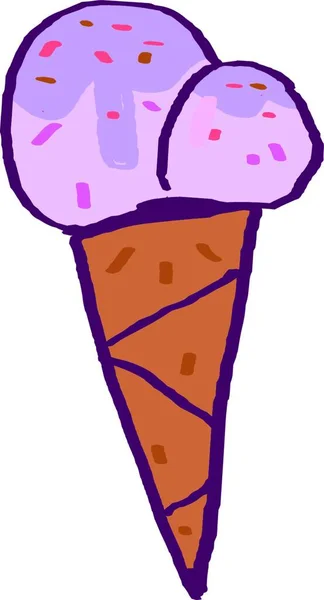 Helado Dibujado Mano Vector Estilo Dibujos Animados Brillantes Aislado Sobre — Vector de stock